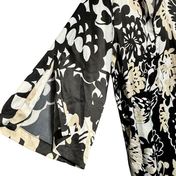 Natori New Women's Soleil Floral Printed Matte Satin Mandarin Caftan XL - Picture 5 of 11